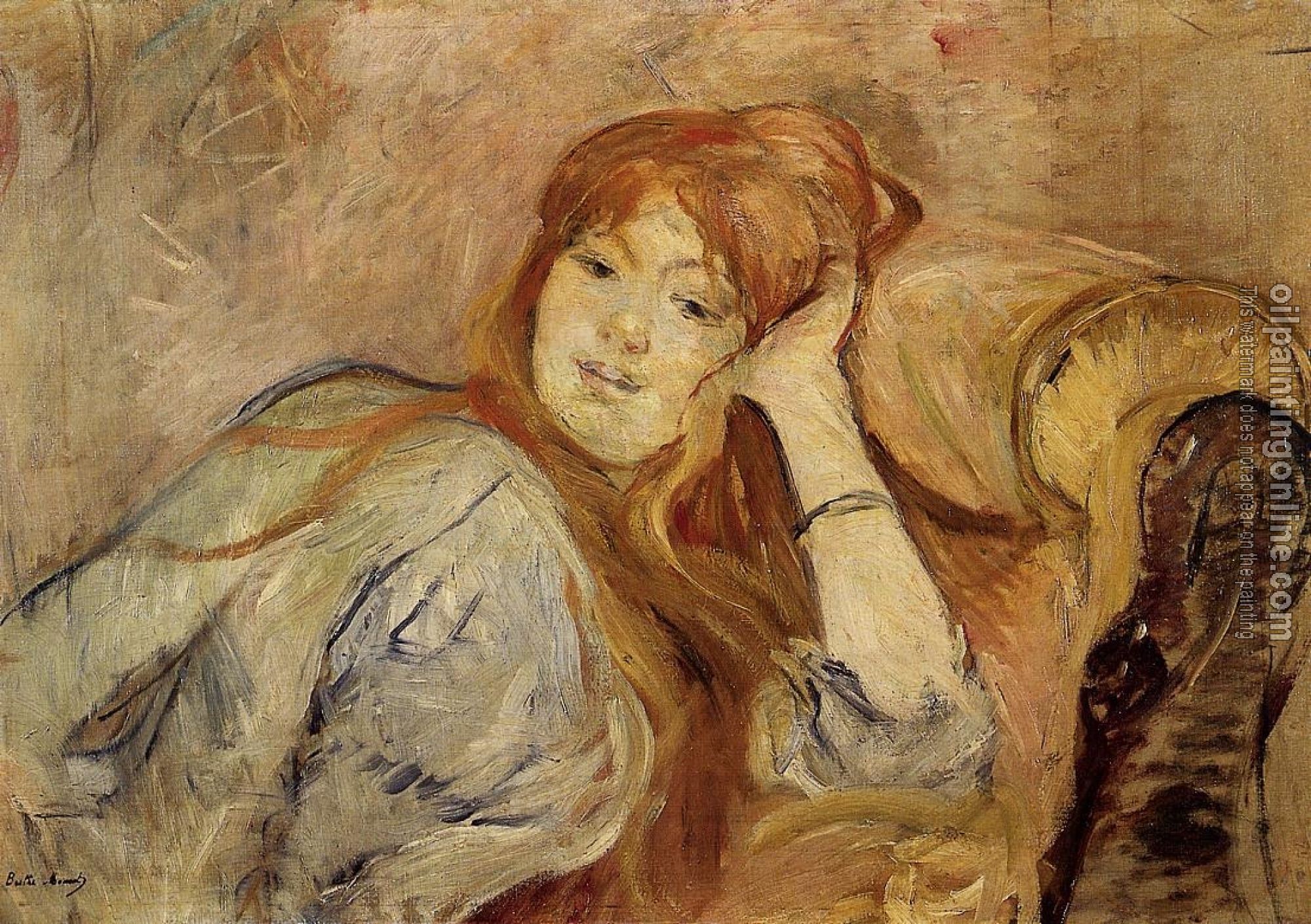 Morisot, Berthe - Young Woman Leaning on Her Elbow